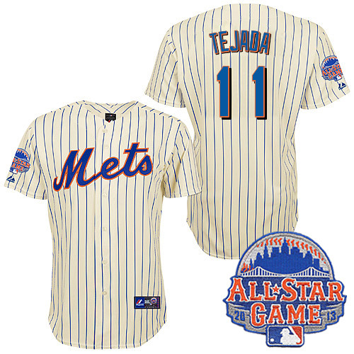Ruben Tejada #11 Youth Baseball Jersey-New York Mets Authentic All Star White MLB Jersey